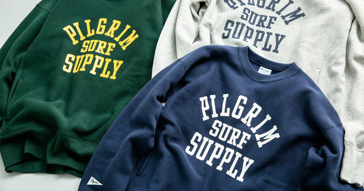 Champion × Pilgrim Surf+Supply『Reverse Weave Crew Neck Sweatshirt