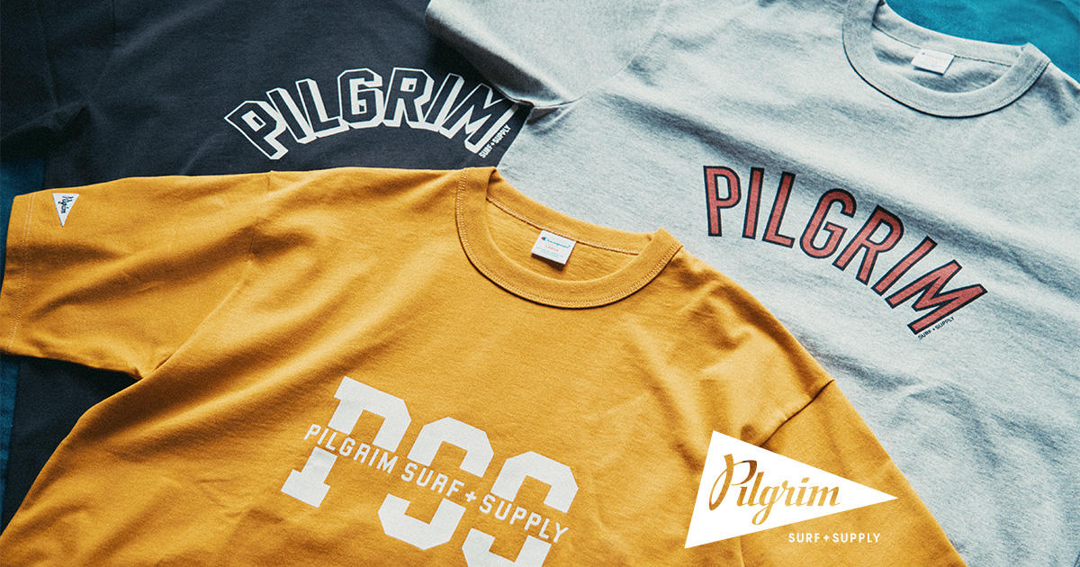 Champion × Pilgrim Surf+Supply『College Crew Neck Tee』 | NEWS