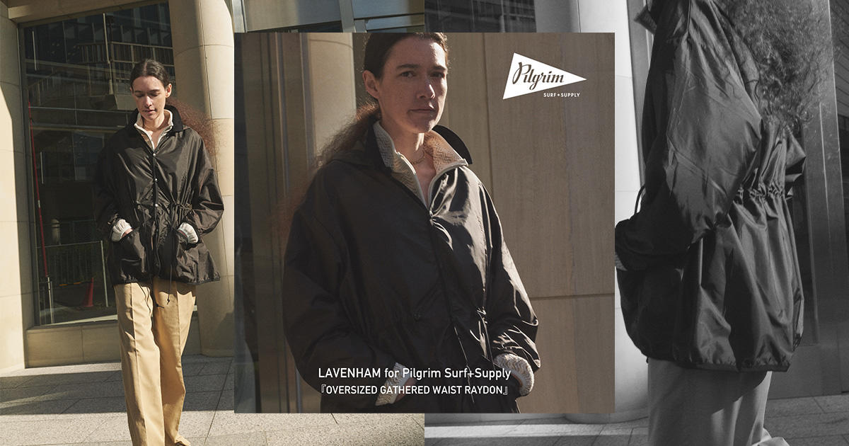 LAVENHAM キルトジャケット pilgrim 別注 38 LAVENHAM for Pilgrim Surf+Supply『OVERSIZED GATHERED WAIST RAYDON