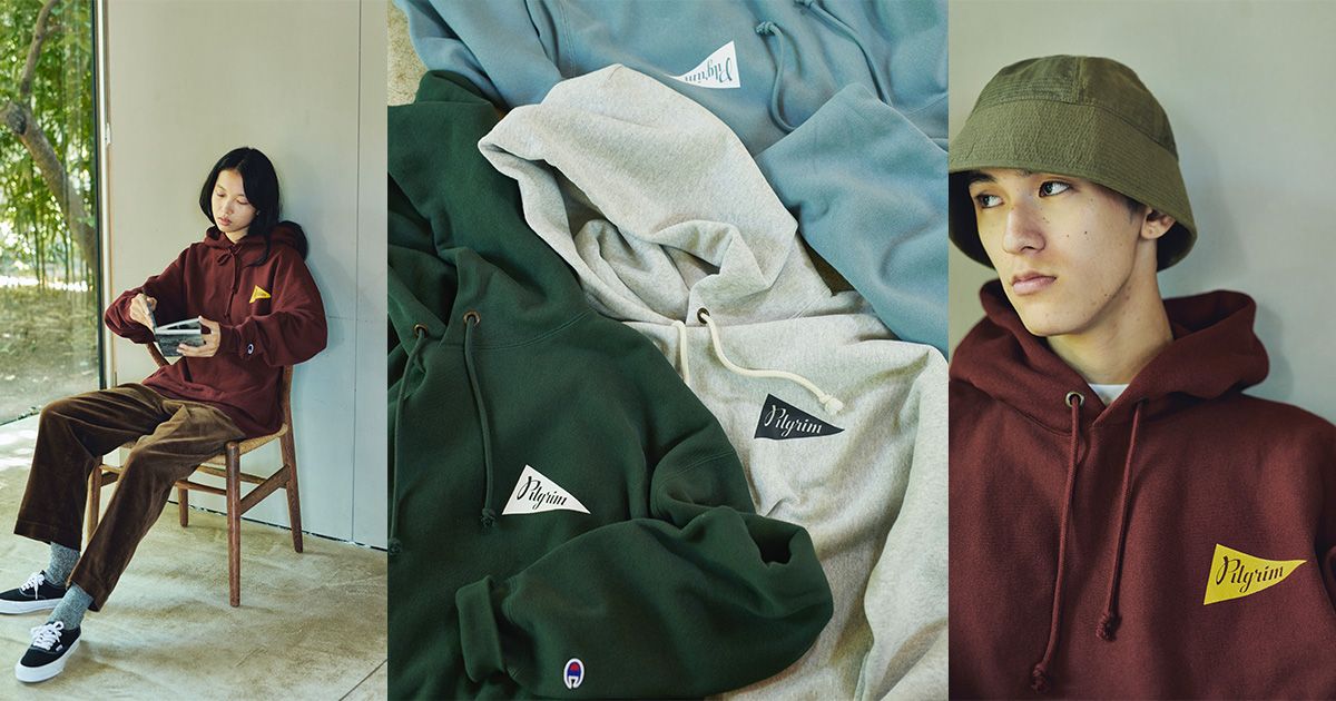 M*Y様 champion×Pilgrim Surf+Supplyコラボフーディ Pilgrim Surf+Supply x Champion Team Hoodie – cotwohk